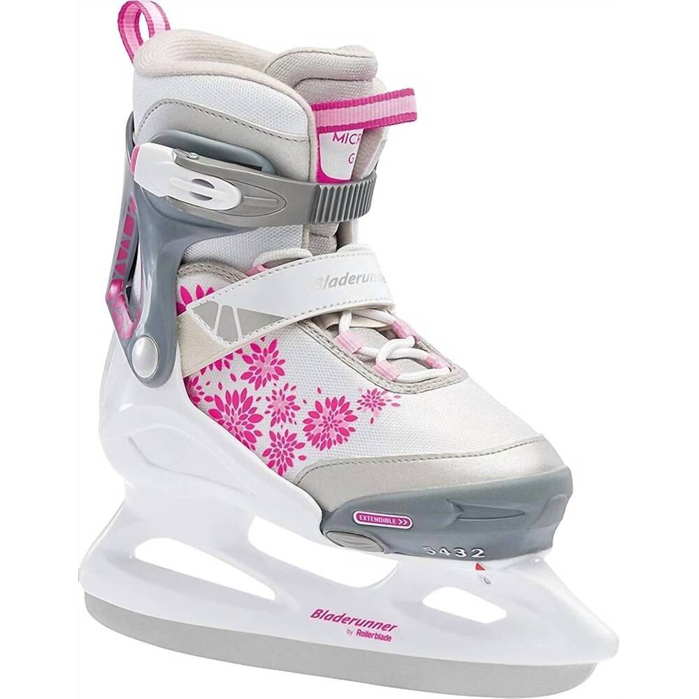 NEW BLADERUNNER girls micro ice skate in white/pink